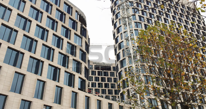 Quatuor building - Moca Cream limestone cladding